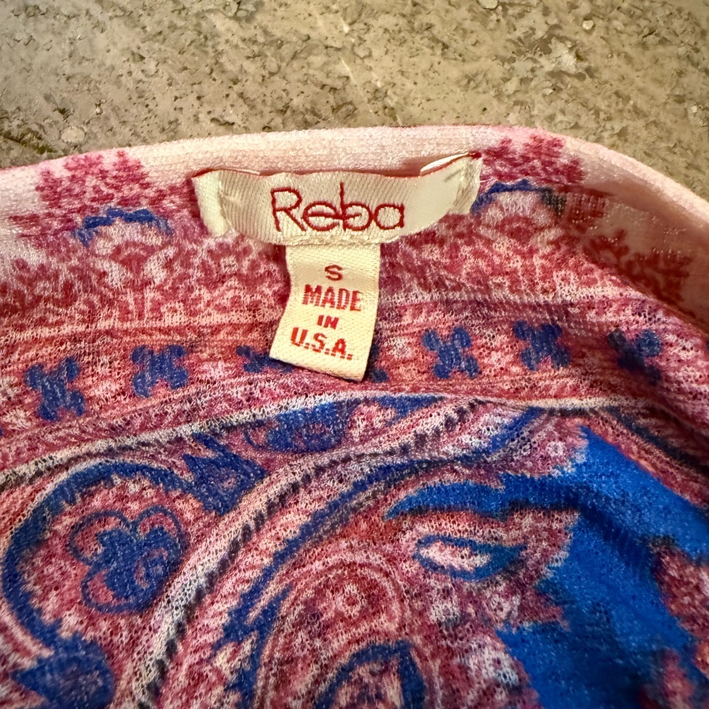 Reba Pink & Cream Batwing Top – Size Small 🌸✨ - Picture 4 of 4